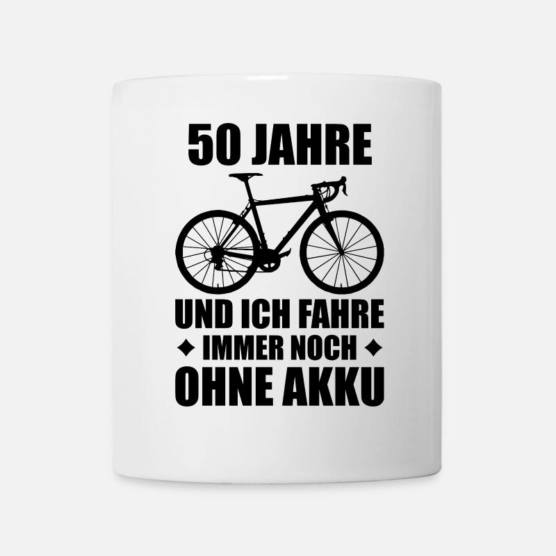 Fahrrad Radfahrer 50. Geburtstag Geschenkidee - Tasse - Weiß