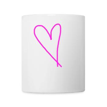 Herz pink rosa Geschenkidee Herzchen Liebe - Tasse - Weiß - Vorne