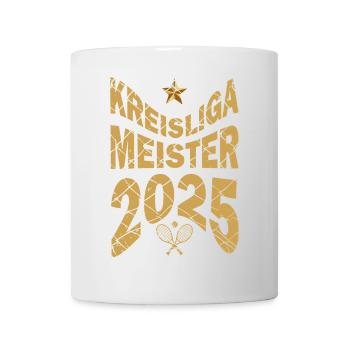 Tennis Meister Kreisliga 2025 - Tasse - Weiß - Vorne