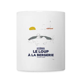 Art Naïf Hyères Loup Bergerie Plage - Mug blanc - blanc - Devant