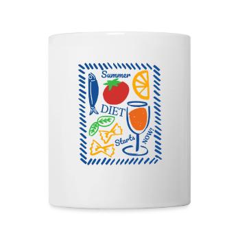 Design estival dynamique aux motifs fruités - Mug blanc - blanc - Devant