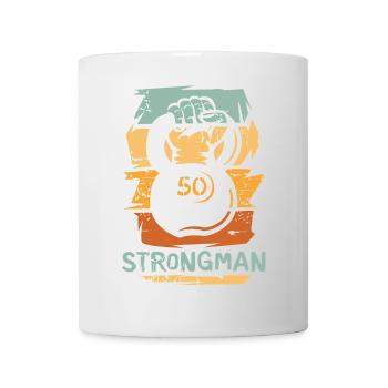 vintage strongman kettlebell - Weight Training, Fitness - Mug - white - Front