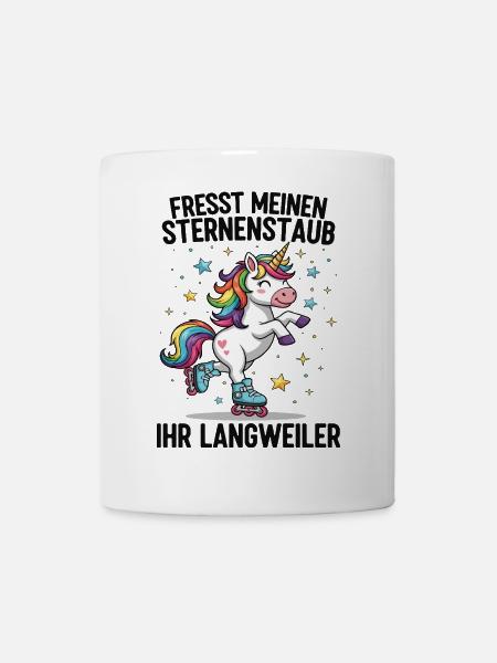 Rollschuh Einhorn - Tasse - Weiß