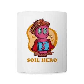 Dessin animé du ver de terre | Héros du sol - Mug blanc - blanc - Devant