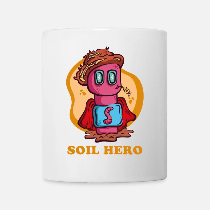 Earthworm Cartoon | Soil Hero - Mug - white