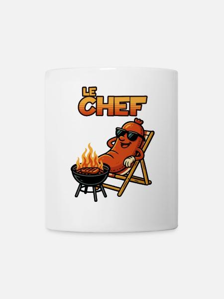 Le Chef: Grill master in retro style - Mug - white