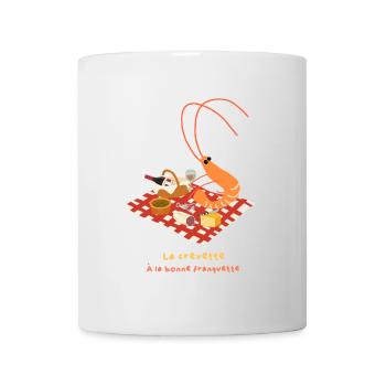 La crevette à la bonne franquette, apéro français - Mug blanc - blanc - Devant