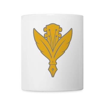 Plume dorée et guitare - Mug blanc - blanc - Devant