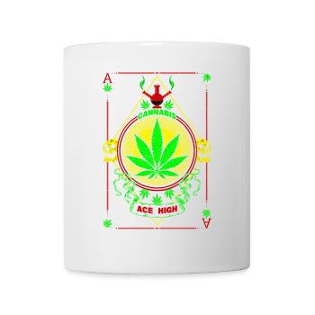 Vibrant Cannabis and Skull Emblem - Mug - white - Front