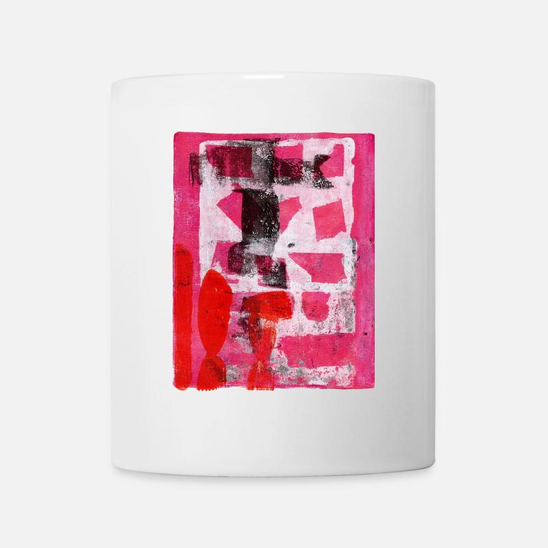 Abstrait Monoprint Street Art Impression Expressionnisme - Mug blanc - blanc