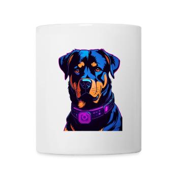 Neon Rottweiler Digital Art - Mug - white - Front