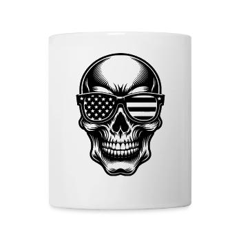 Crâne patriotique – design américain cool - Mug blanc - blanc - Devant
