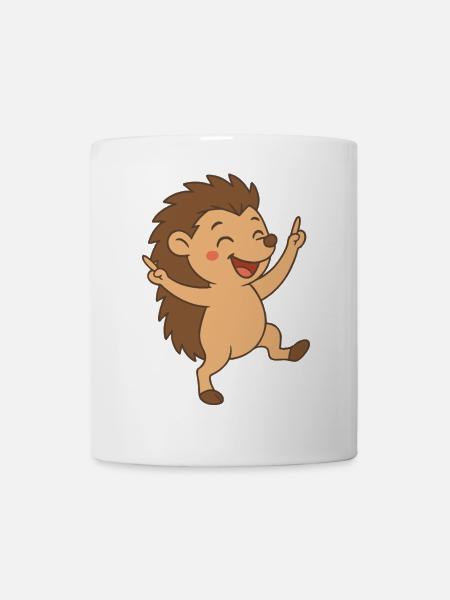 Bébé hérisson dansant petit ami - Mug blanc - blanc