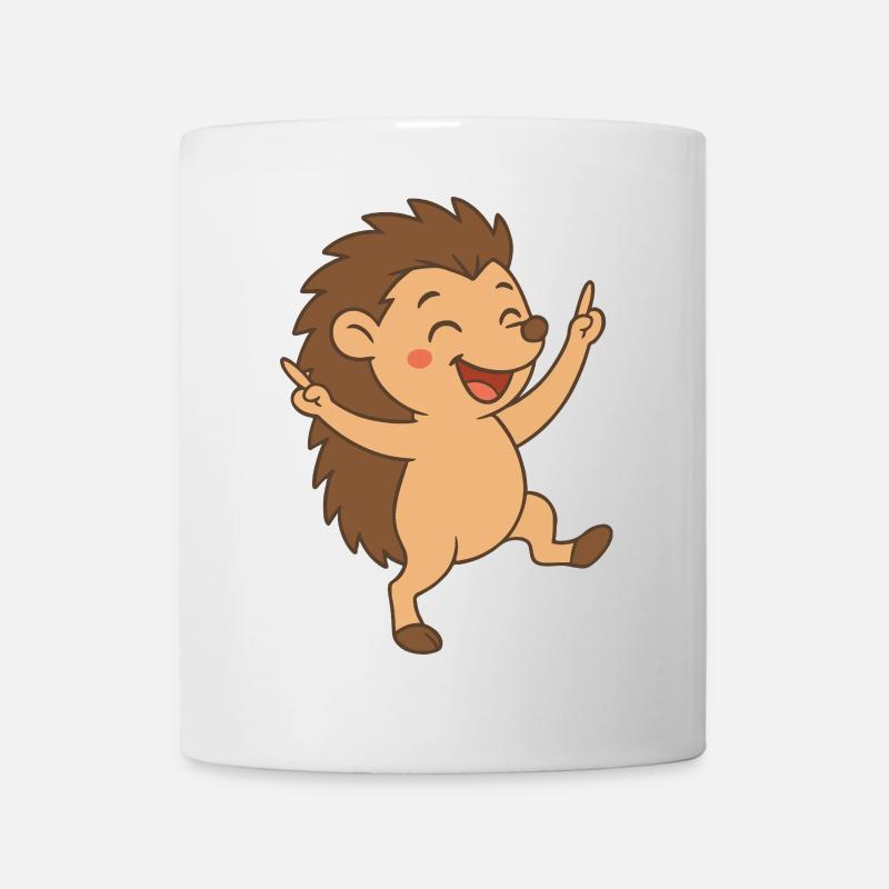 Bébé hérisson dansant petit ami - Mug blanc - blanc