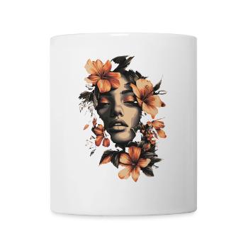 Femme Tête Fleurs Journée Internationale de la Femme Abstrait Créatif - Mug blanc - blanc - Devant