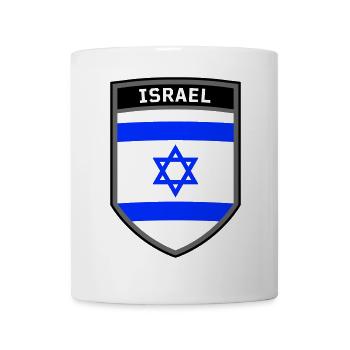 Israel Coat of Arms Star of David Jewish Flag Shield - Mug - white - Front