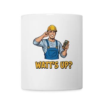 Elektriker Witz: Watt’s Up? Lustiger Spruch - Tasse - Weiß - Vorne