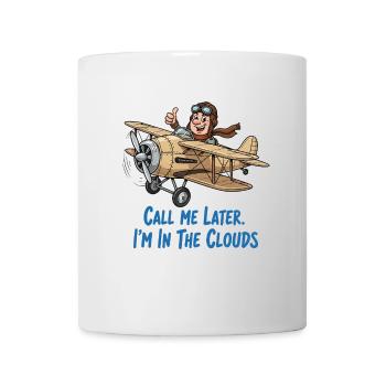 Pilot in the cloudy sky – adventure flyer - Mug - white - Front
