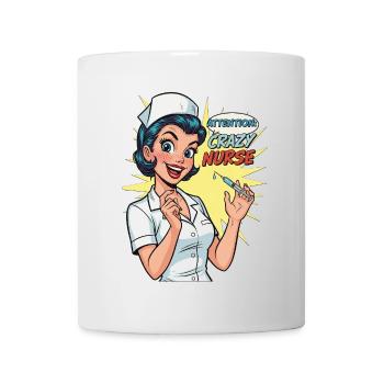 Lustige Retro Krankenschwester mit Spritze - Tasse - Weiß - Vorne