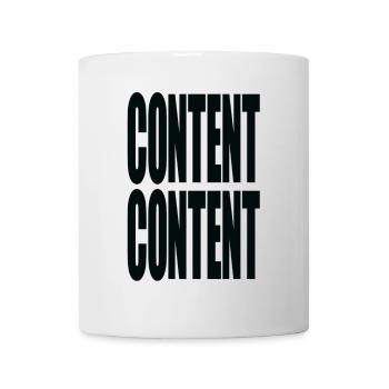 "Content Content" – For Creators, Nerds & Media Men - Mug - white - Front