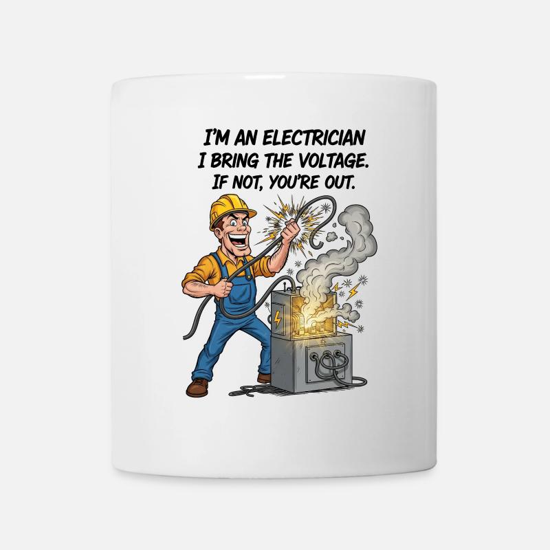 Elektriker Spannung Humor | Lustiger Strom - Tasse - Weiß