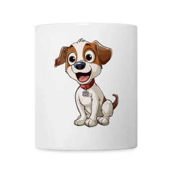 Chien animé chiot joyeux - Mug blanc - blanc - Devant