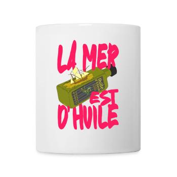 Mer calme, pop art méditerranéen dicton français - Mug blanc - blanc - Devant