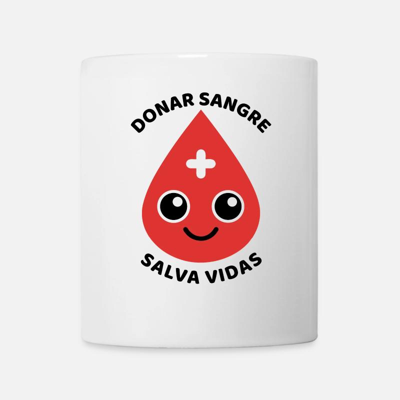 Goutte de sang au visage amical - Mug blanc - blanc