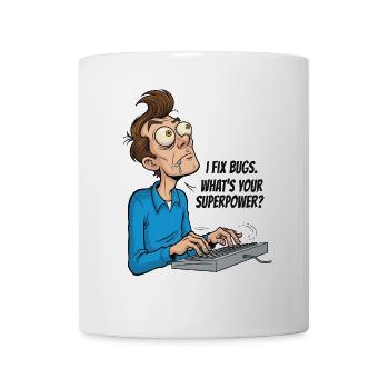 Superpuissance du correcteur de bogues : IT Held Design - Mug blanc - blanc - Devant