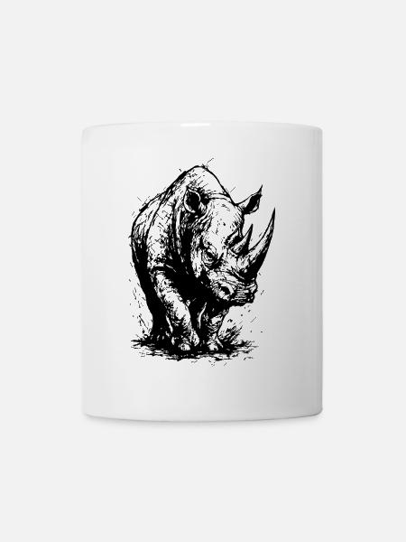 Nashorn: Wildherz - Tasse - Weiß