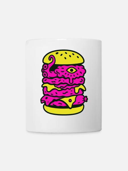Monsterburger im Pop-Art Stil - Tasse - Weiß