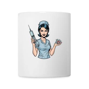 Freche Schwester: Dein Humor im Gesundheitswesen! - Tasse - Weiß - Vorne
