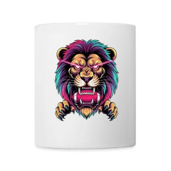 Le lion sauvage rugit : Mon ballon de football ! - Mug blanc - blanc - Devant