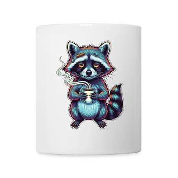 Amateur de café raton laveur – matinal - Mug blanc - blanc - Devant