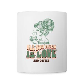 Love & Coffee – Retro Woman Clipart - Mug - white - Front