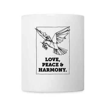 Liebe, Frieden und Harmonie - Tasse - Weiß - Vorne