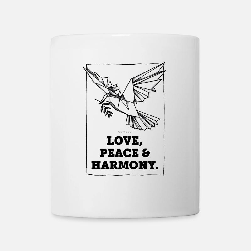 Liebe, Frieden und Harmonie - Tasse - Weiß