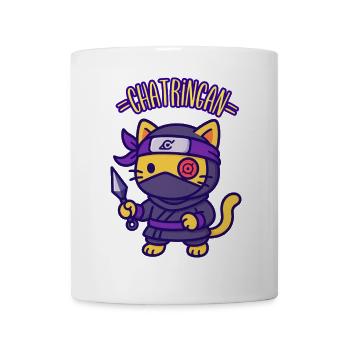 CHATRINGAN - Kawaii Katze Humor - Tasse - Weiß - Vorne