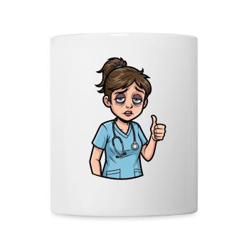 Tired Heroine: Care with Heart & Humor - Mug - white - Front