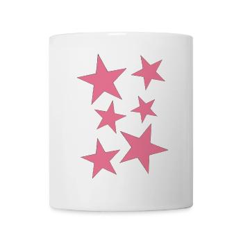 Bright Pink Star Pattern on Clothing - Mug - white - Front