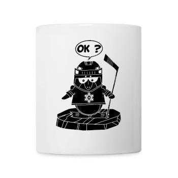 Schwarzer Sportpinguin - Tasse - Weiß - Vorne