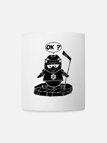 Schwarzer Sportpinguin - Tasse - Weiß