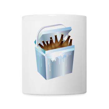 Glacière pleine de bouteilles de bière – motif d’été et de fête - Mug blanc - blanc - Devant