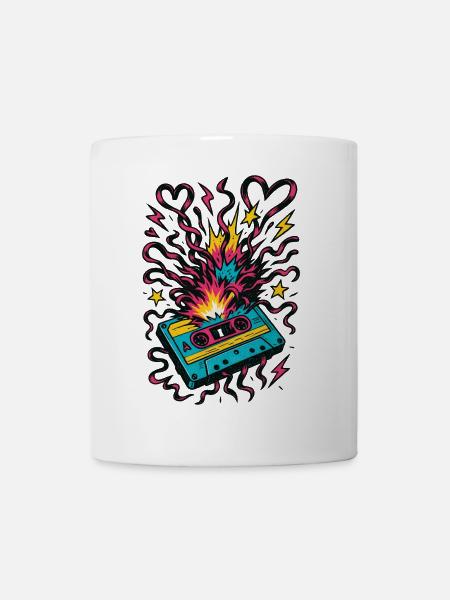 Cassette Explosion – 80s Tape Chaos - Mug - white