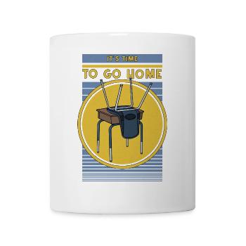 Il est temps de rentrer à la maison Drôle de nostalgie de l’école - Mug blanc - blanc - Devant