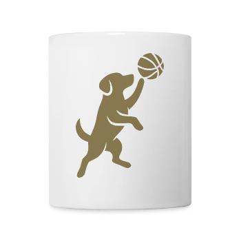 Minimalistische Silhouette Basketballspieler Wurf - Tasse - Weiß - Vorne