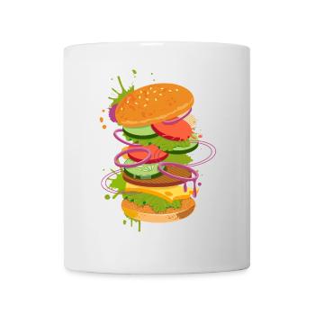 Colorful graffiti burger in street food look - Mug - white - Front