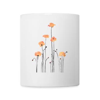 Watercolor Poppies Illustration - Mug - white - Front