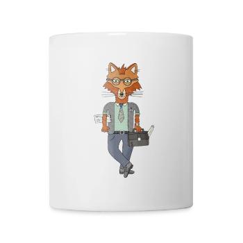 Fuchs im Anzug Business mit Stil und Humor - Tasse - Weiß - Vorne