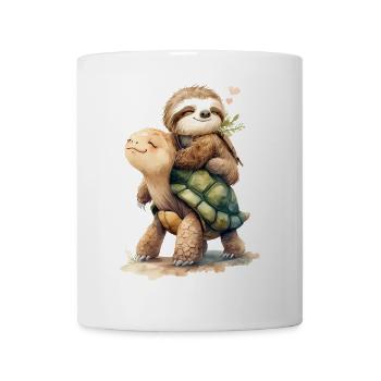 Faultier und Schildkröte im Urlaub 2 🦥🐢 - Tasse - Weiß - Vorne